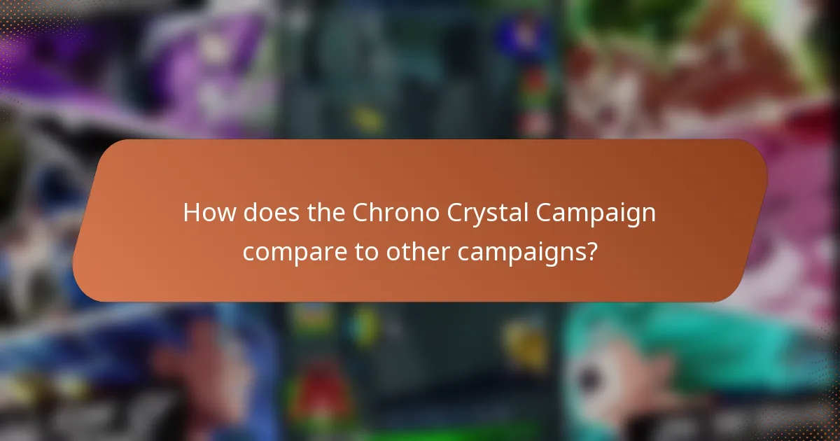 How does the Chrono Crystal Campaign compare to other campaigns?