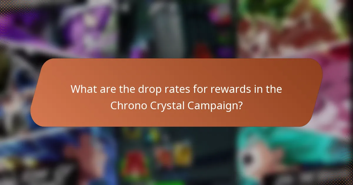 What are the drop rates for rewards in the Chrono Crystal Campaign?