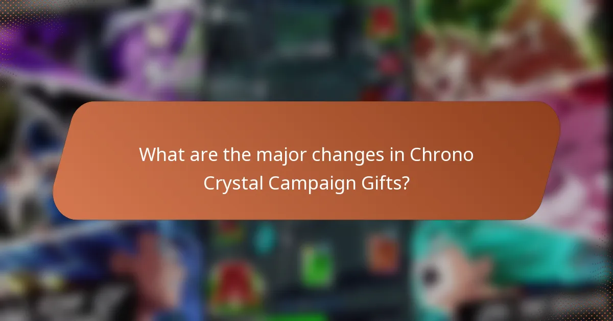 What are the major changes in Chrono Crystal Campaign Gifts?