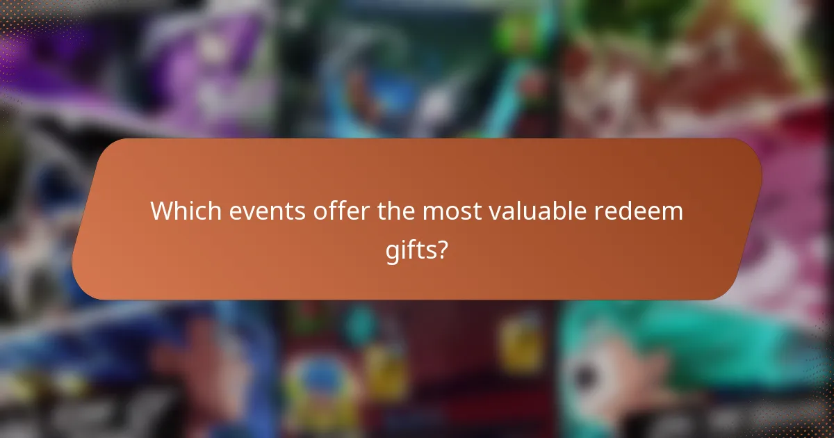 Which events offer the most valuable redeem gifts?